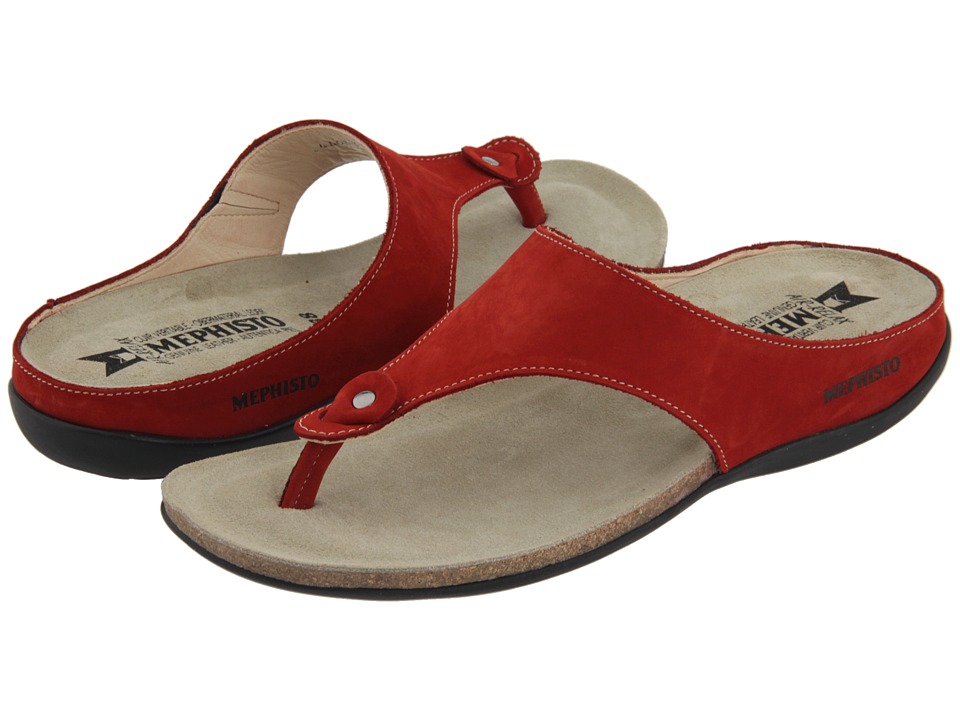 Mephisto red flip flop sandals