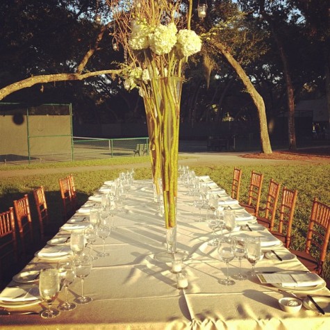 The table looked magical as the sun set