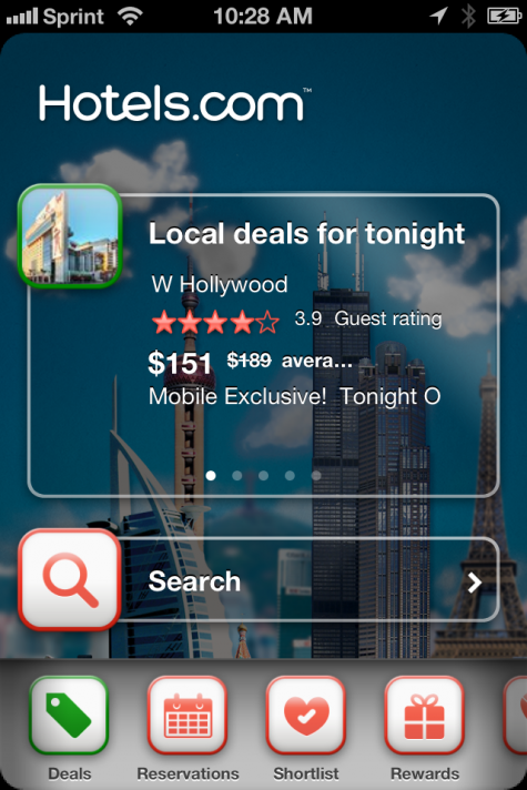 Hotels.com iphone app