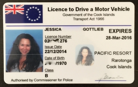 cook island drivers license