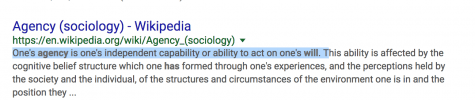 definition of agency sociology