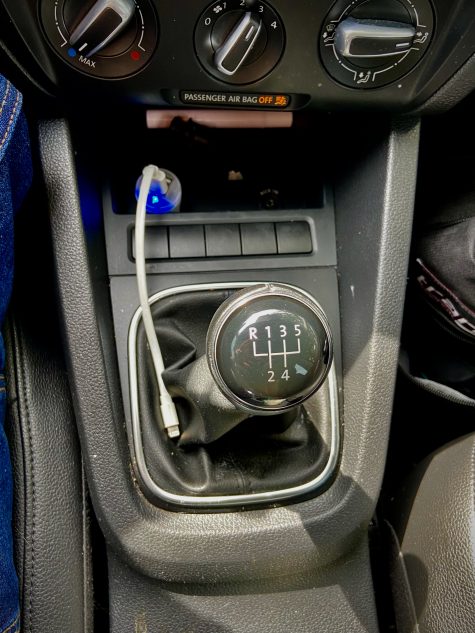 Stick shift knob from a 2013 Volkswagen Jetta in Black 